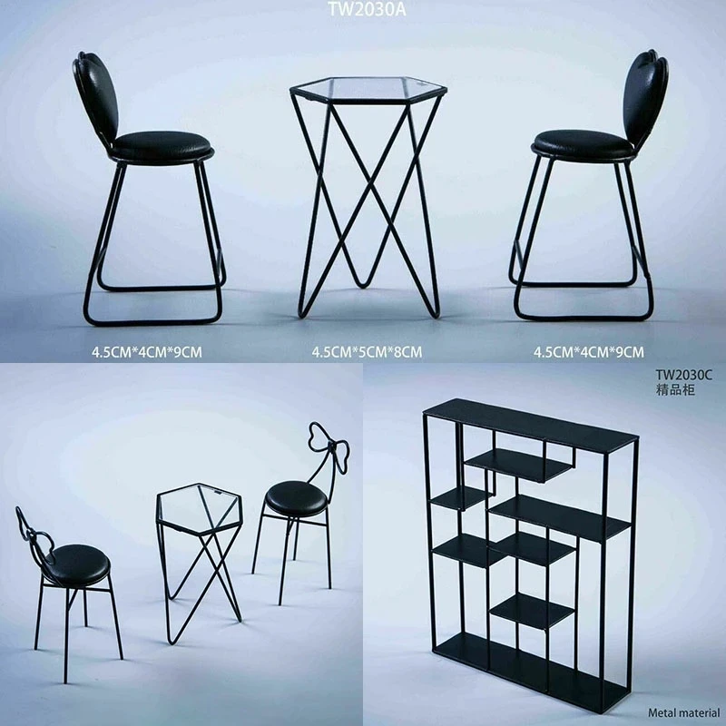 

New TWTOYS 1/12 Scale TW2030 Leisure Table and Chair Set Boutique Cabinet Model Scene Accessories Fit 6'' Action Figure Body