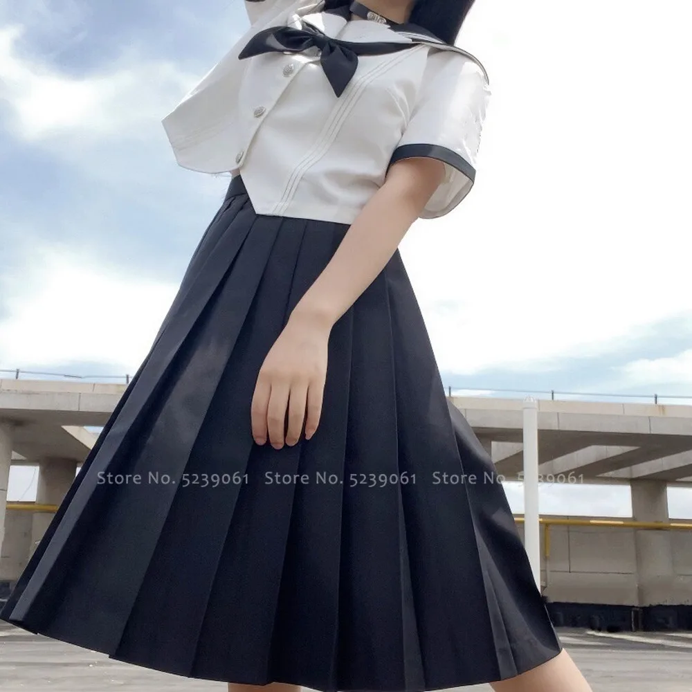 Japanese Style Girl JK Suit Kawaii T-shirt Pleated Skirt School Women Navy Sailor Tops Uniforms Set Korean Anime Cosplay Costume |