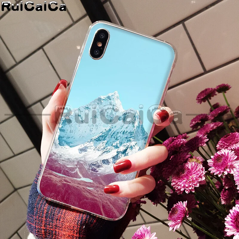RuiCaiCa зимний Снежный горный Sceneary Мягкий ТПУ чехол для телефона Apple iPhone 8 7 6 6S Plus X XS MAX 5 5S SE XR сотовые телефоны