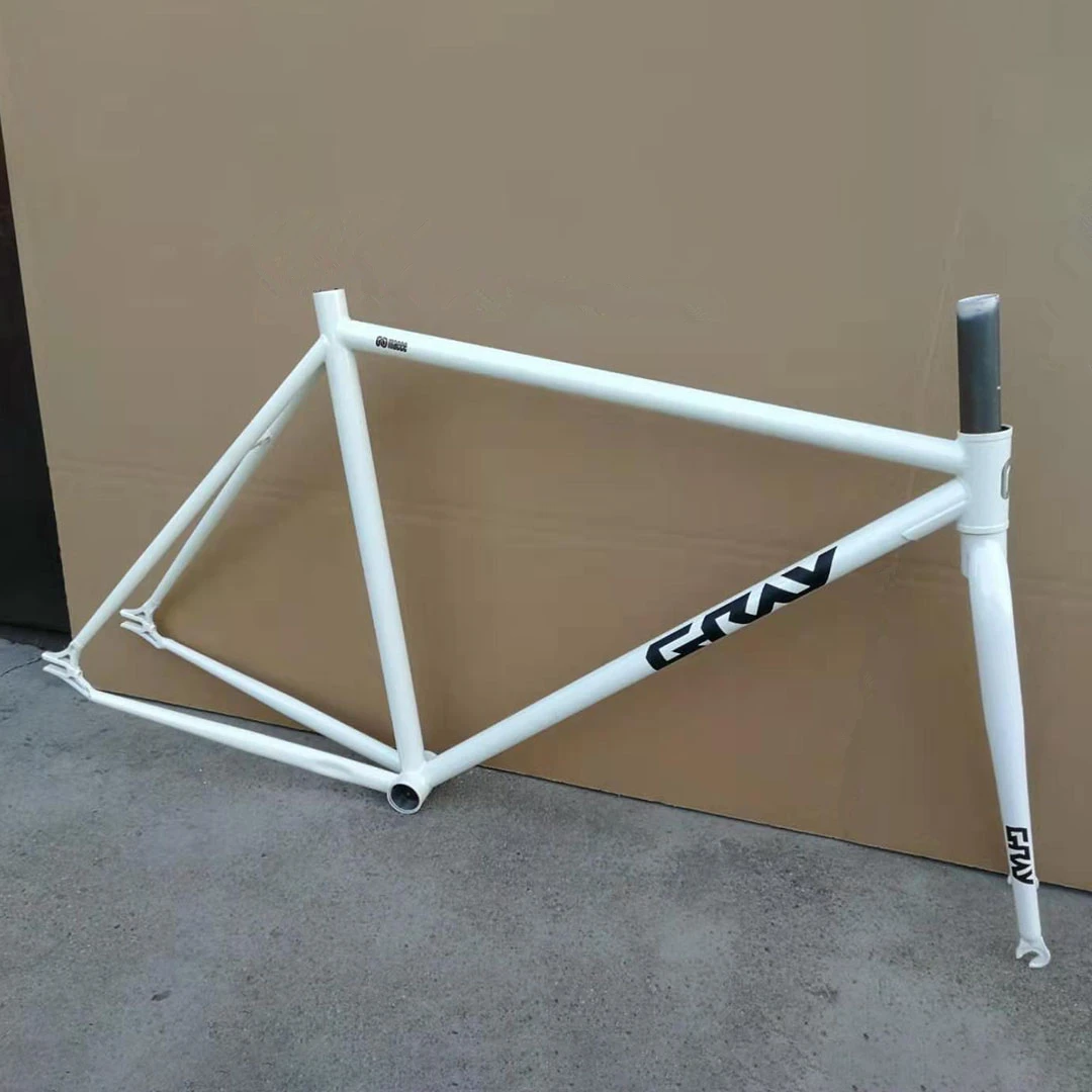 

GRAY F12 Fixed Gear Bike Frame CR-MO Steel Racing Bicycle Frameset With Front Fork 700C Headset 30-34mm Seatpost 25.4-27.2mm