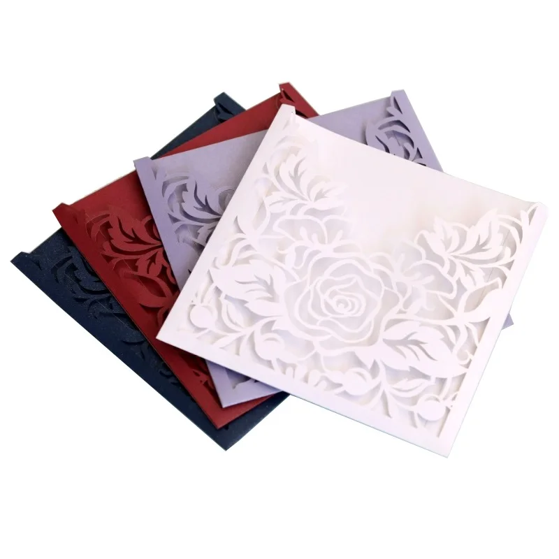 50 шт. Цвет: пурпурно-красный лазерная резка Обручение Европейский стиль дизайн