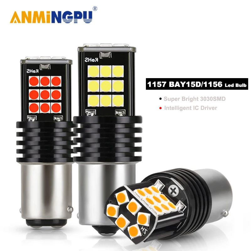 ANMINGPU 2x сигнальная лампа Bay15d светодиодный 1157 P21 5 Вт 3030SMD супер яркий BA15S P21W BAU15S PY21W