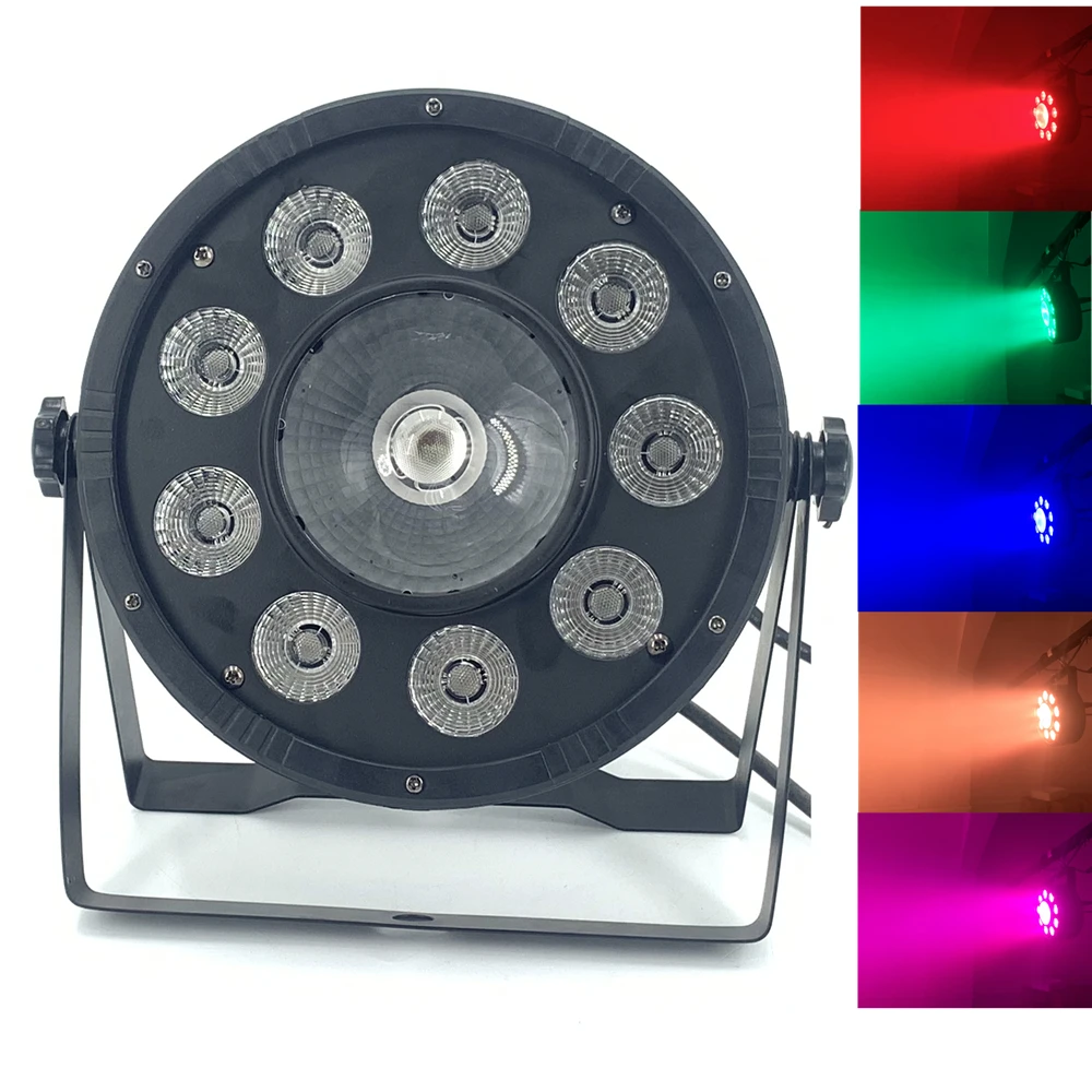Плоский светодиодный светильник par 9x10W + 30W дискотечный RGB 3 в 1 для сцены DMX PAR 54