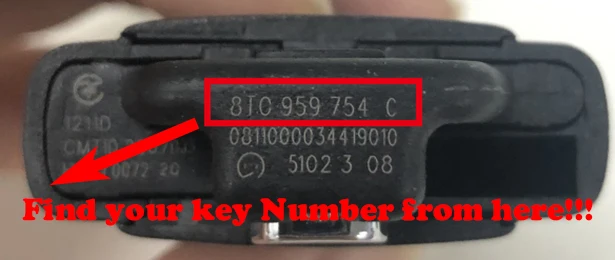 KEYECU для Audi A4 A4L A5 A6 A7 Q5 дистанционный брелок 8T0959754C 315 МГц 8T0959754F 433 МГц 8T0959754D 868 МГц PCF7945AC чип (art.: 3920cecc59801) - 3920cecc59801