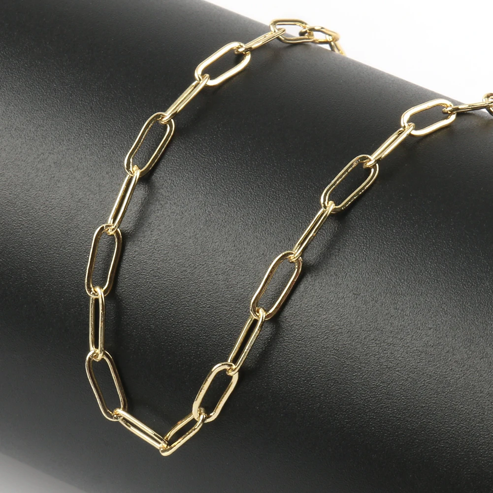 

1M Round Oval Smooth Gold Color Copper Box Chain Toggle Clasp for Bracelets Necklace Ankles Jewelry Making DIY Accessories