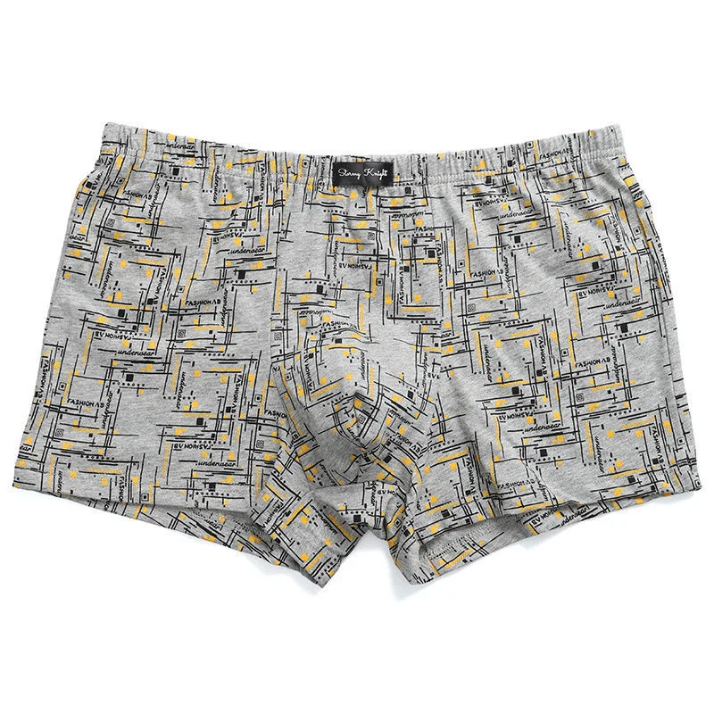 4PCS/Lot 6XL 5XL 100% Cotton Loose Boxers Four Shorts Underpants Men'S Boxers Shorts Breathable Underwear printing Comfortable