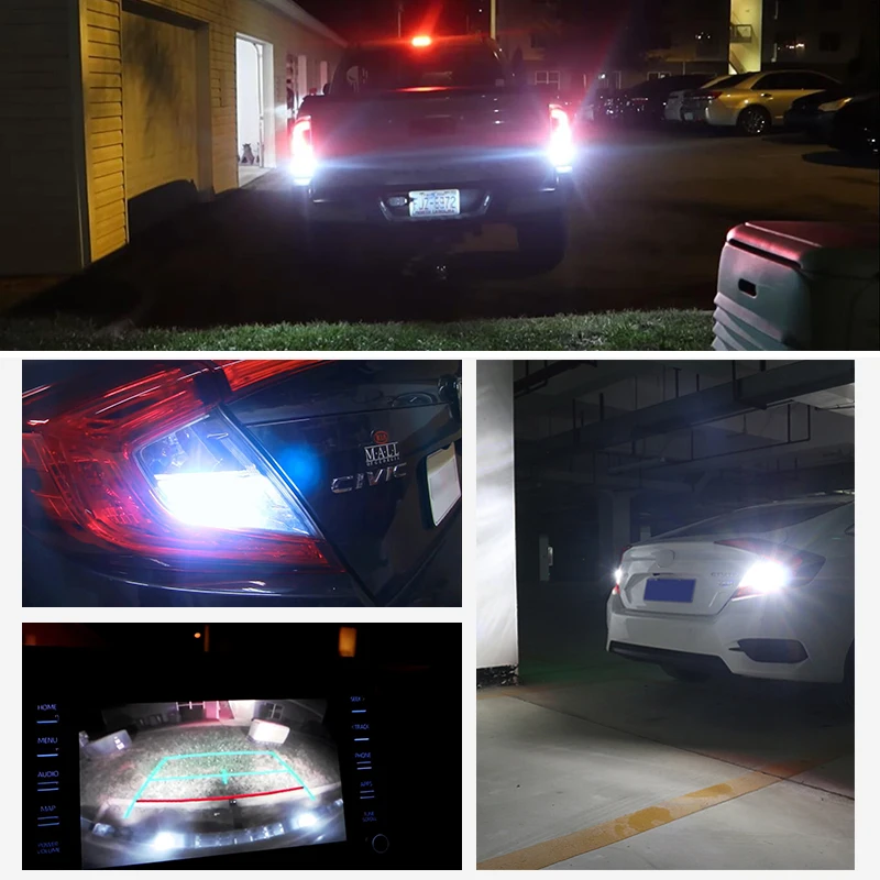 Светодиодный фонари заднего хода резервные стоп-сигналы Canbus P21W W16W 921 T15 BA15S w21w для