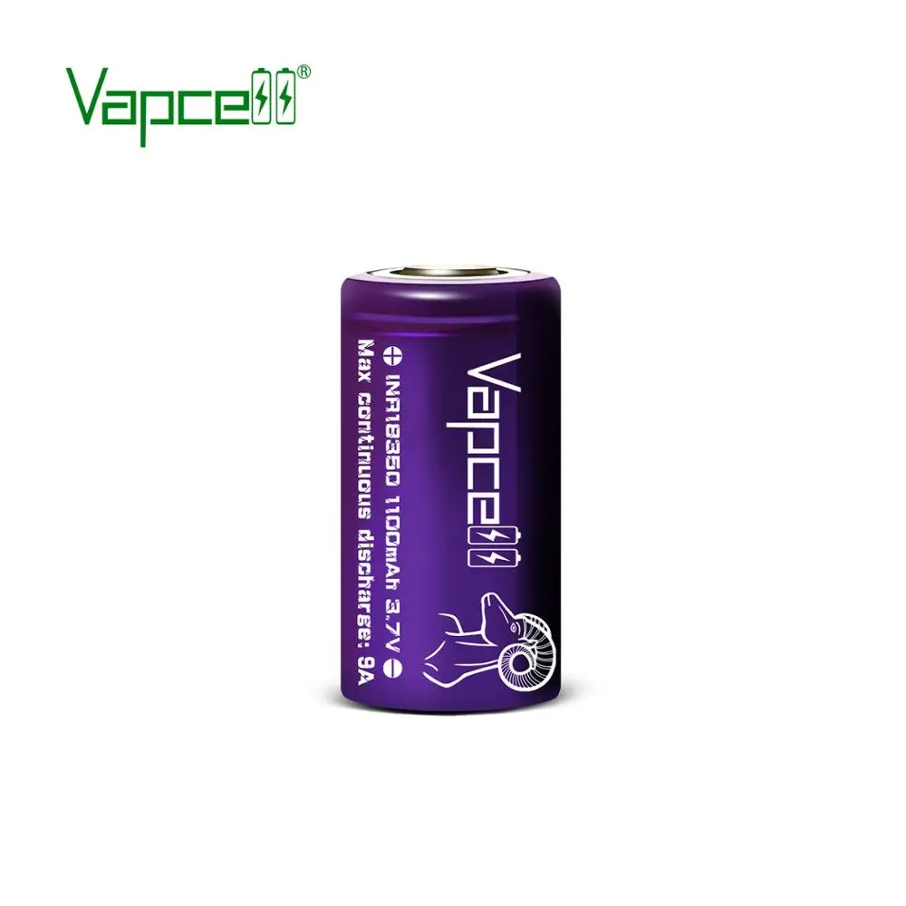 Vapcell 18350 литиевая батарея 1100mah 9a mooch тест 3,7 V для фонарика/электрических инструментов