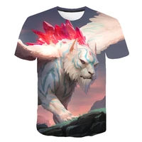 2021 new 3d animal cattiger print cool and interesting summer top t shirt male o neck short sleeved fashion male xxs 6xl