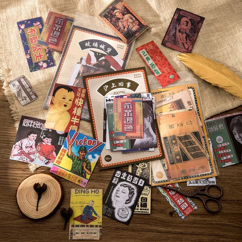 

30 шт. нежелательный журнал, винтажная ручная палатка, фотообои, наклейки для старых английских газет в Европе