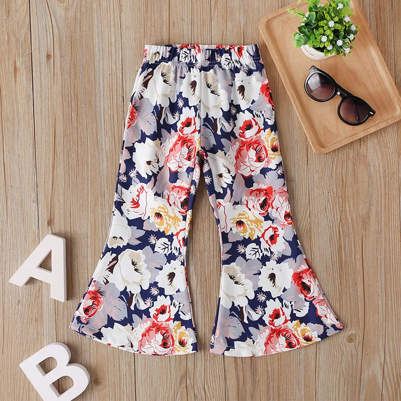 

1-6Y Fashion Kids Baby Girl Clothes Girls Flower Flare pants Casual Pants