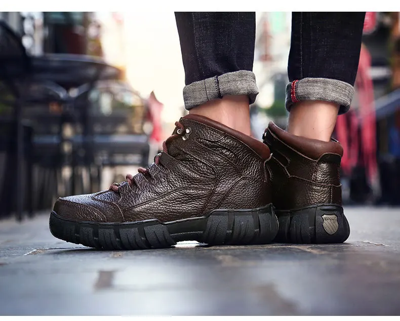 Merkmak/ г.; теплые зимние мужские ботинки; ботинки из натуральной кожи; Мужская зимняя обувь; мужские ботинки на меху в стиле милитари; Мужская обувь; zapatos hombre