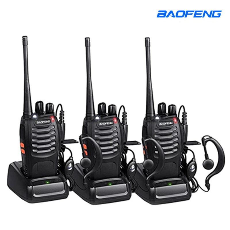 3 шт. Baofeng 888S иди и болтай Walkie Talkie “иди 5 км Портативный Ham Радио BF двухстороннее
