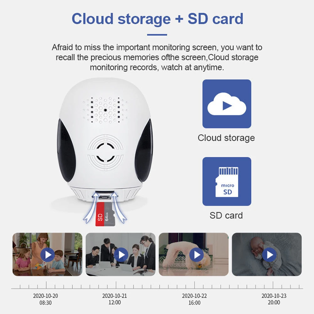 

4X Zoom Security Camera Infrared Night Vision APP Control Wireless 360 Degrees Rotation Cloud Storage Anti Theft Home Safety