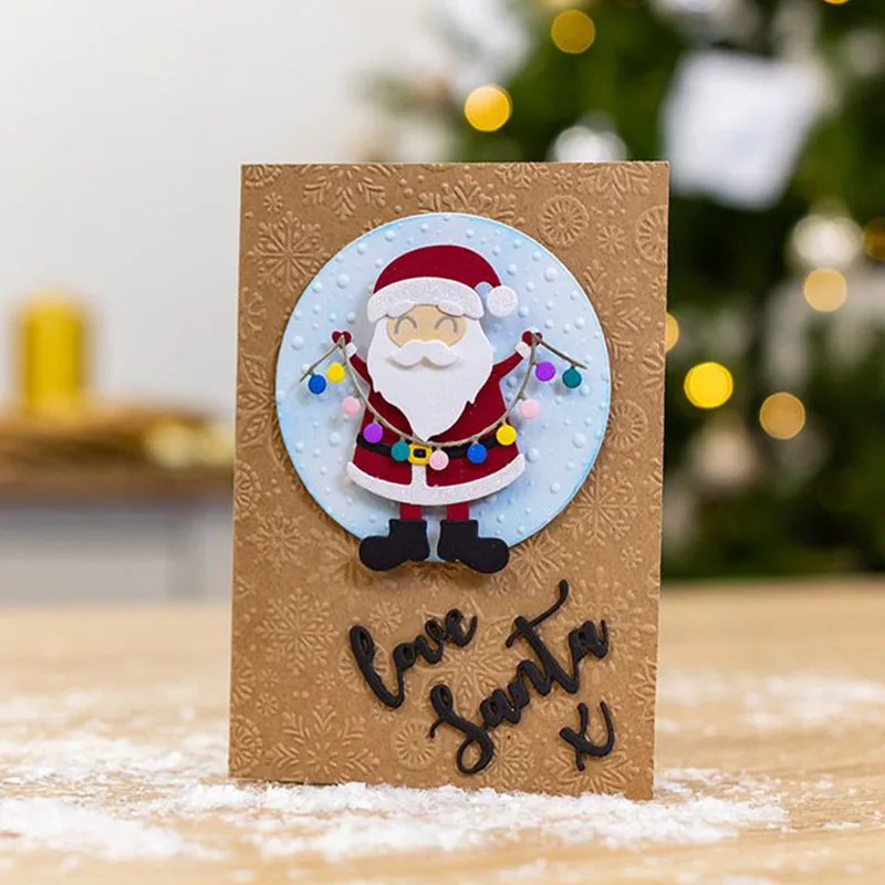 Металлические Вырубные штампы Love Santa X + Санта Клаус рождественские милые для