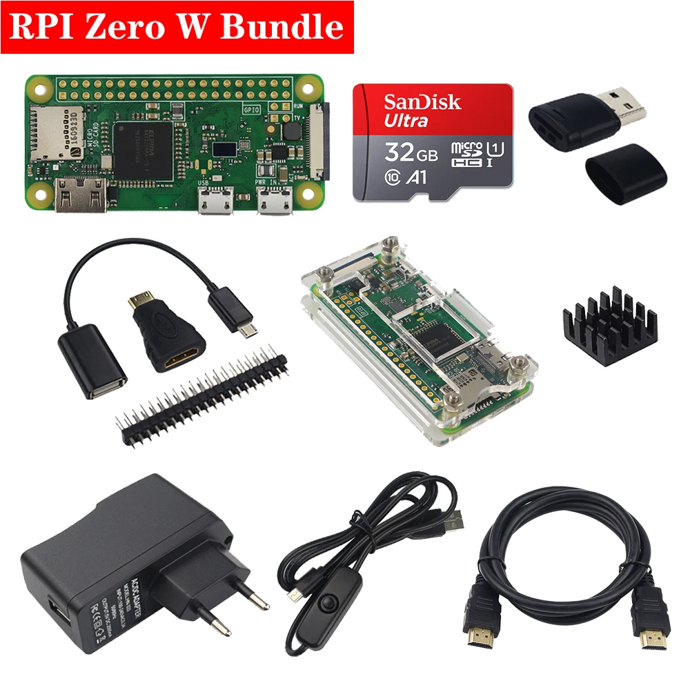 Оригинальный Raspberry Pi Zero W Беспроводной комплект 512 Мб Оперативная память бортовой