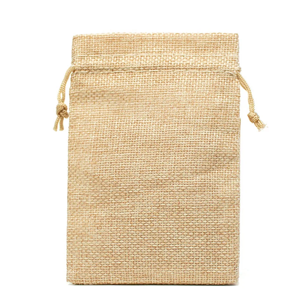 

1Pcs Drawstring Natural Burlap Bag Satin Jute Gift Bags Jewelry Packaging Wedding Bags with Candy Jewelry Storage Bag