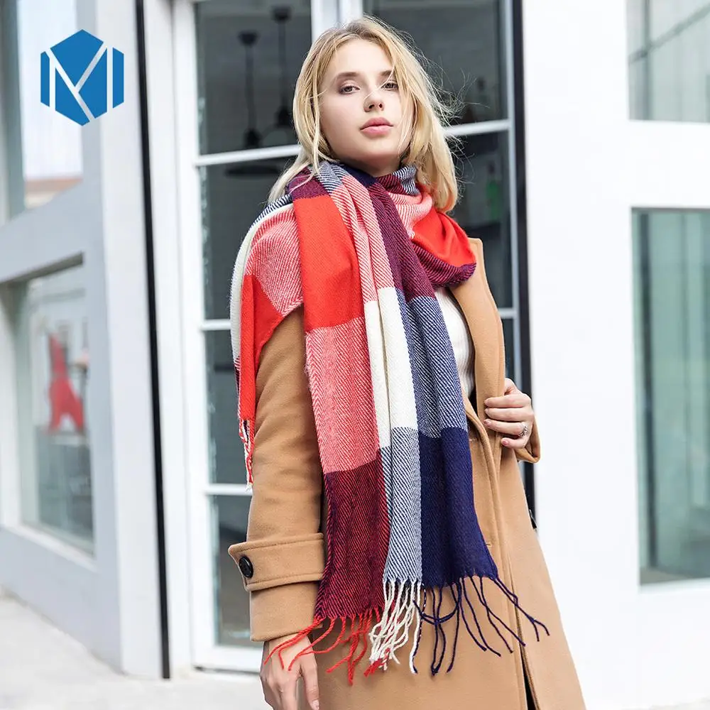 Классический клетчатый шарф H каваи Весенняя клетчатая шаль хлопковая с