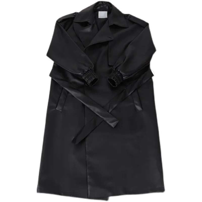 Зеленый тренчкот в стиле милитари дизайнерское длинное пальто для пожилых