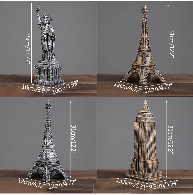 Скульптура в виде здания Liberty, башня Парижа, миниатюрная модель, украшение дома, искусство, украшения, подарки из смолы