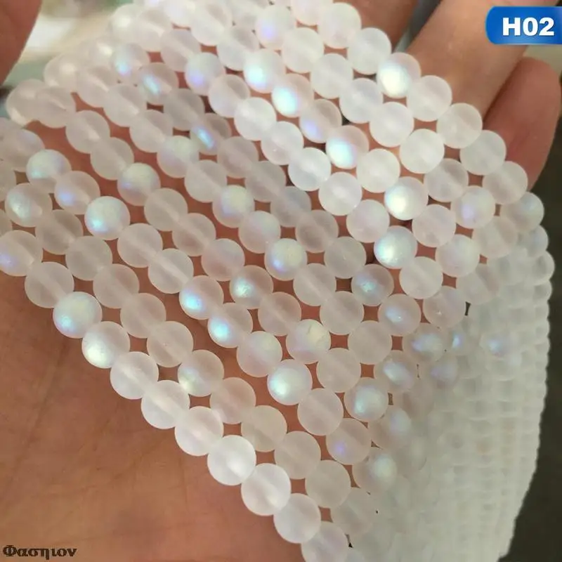 Бусины из лунного камня с блестками 4/6 мм | Украшения и аксессуары