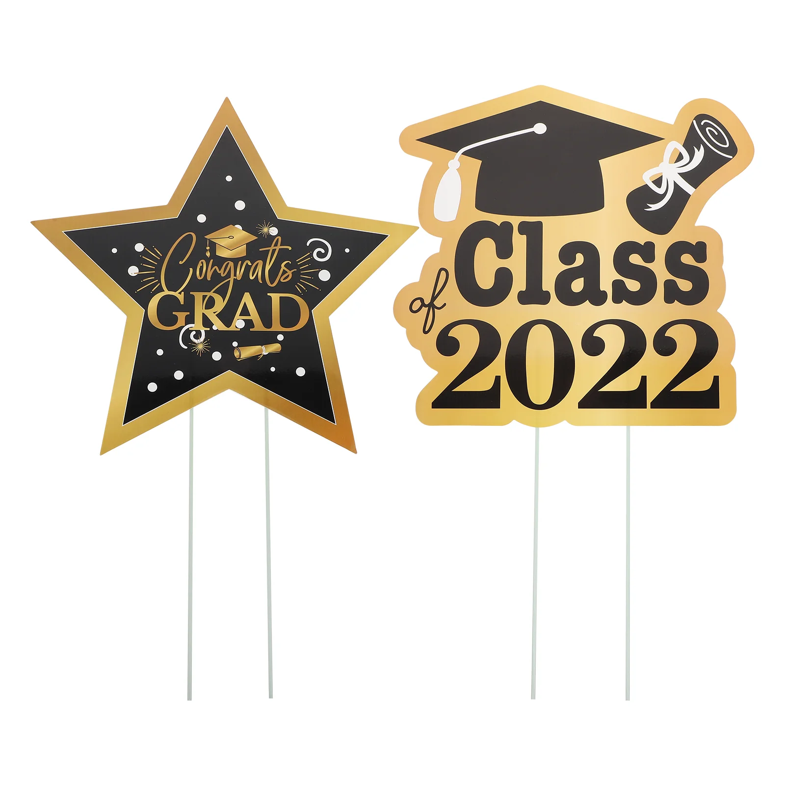 

2pcs Graduation Party Settings Outdoor Lawn Sign Decor (Assorted Color)