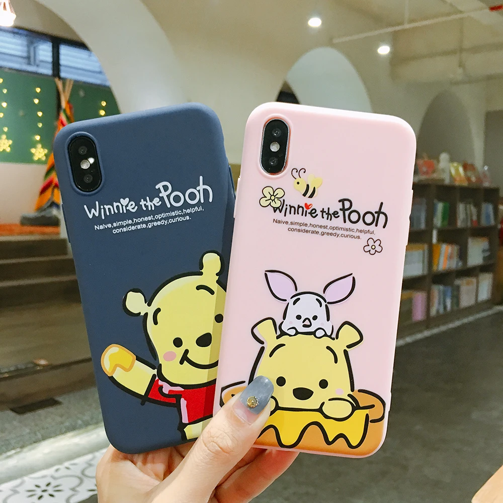 Медвежонок пух чехол для телефона s для iphone 6 6S 7 8 Plus X XS MAX XR 11 Pro MAX милый мультяшный Мягкий ТПУ силиконовый чехол