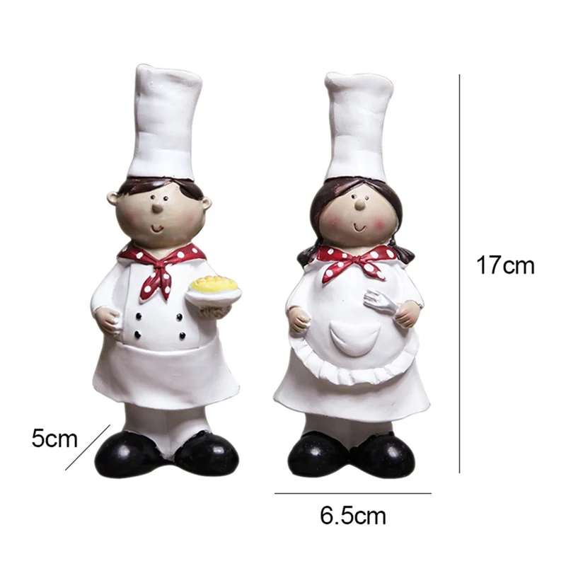 1 Pair of Creative Boy Girl Chef Decoration Home Resin Crafts Wine Cabinet Window Restaurant Bakery | Дом и сад