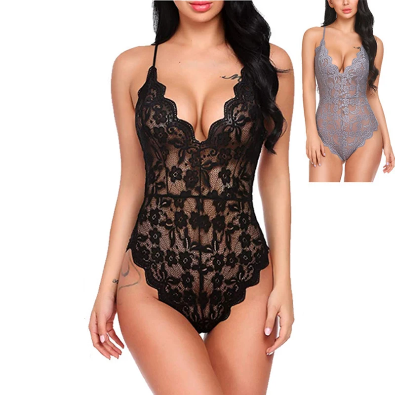 Сексуальное нижнее белье большого размера Кружевная комбинация Порно одежда для