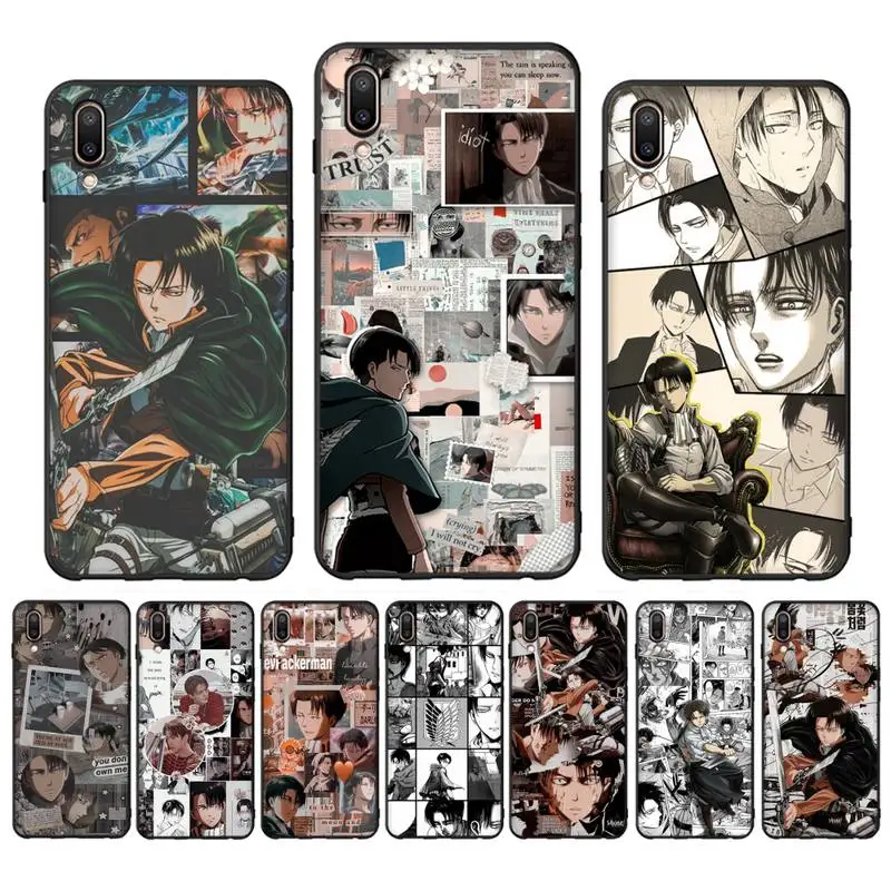 

Levi Attack on Titan Phone Case Case For Oppo Reno Realme C3 6Pro Cover For vivo Y91C Y17 Y19 Funda Capa