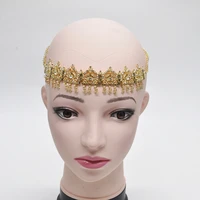 latest bridal headchain fashionable tassel wedding hair accessory luxury algerian wedding crown womens jewelry chain