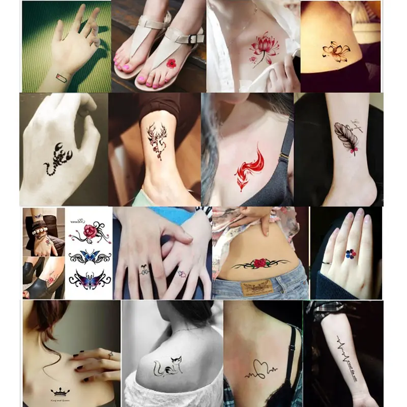 

10/50pcs Temporary Tattoo Stickers Black Arm Water Transfer Tattoo Body Art Stickers Fake Tattoos J9