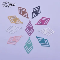 50pcs ac6005 15mm27mm colorful shape charms pendants diy earring findings