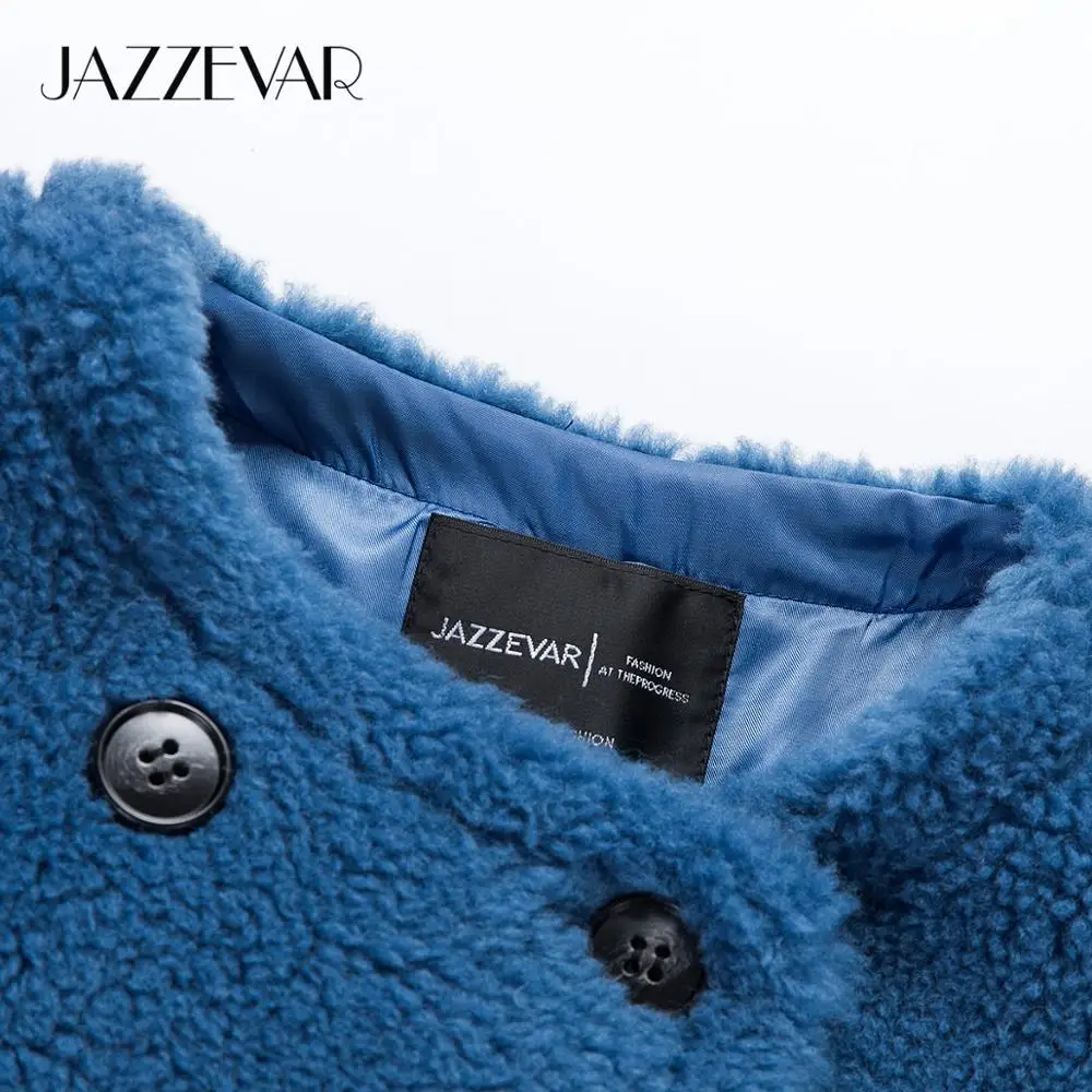 JAZZEVAR 2019 Зимнее новое поступление пальто с мехом женская одежда высокое качество