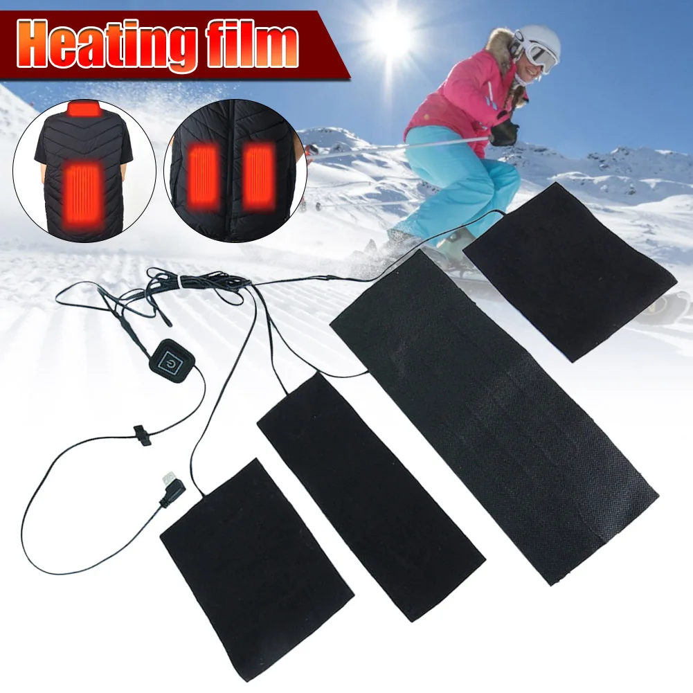 

New 4 In 1 USB Clothes Heater Pad With 3 Gear Adjustable Temperature,Electric Heating Sheet Heating Warmer Pad For Vest Jacket