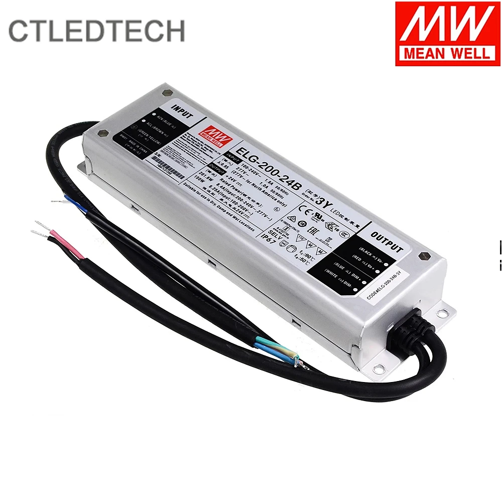 Светодиодная лампа Mean Well ELG-200-36A AB 12V24V36V42V48V20 0W с активным PFC для уличного