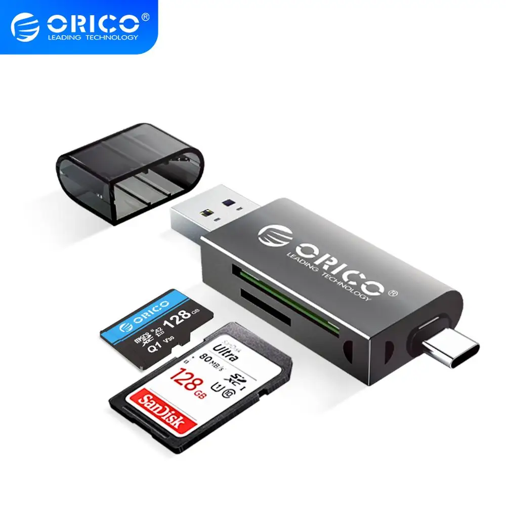

ORICO USB 3.0 SD TF Card Reader 5Gbps SuperSpeed Transmission Adapter Type C CardReader Portable Multifunction Match with OTG
