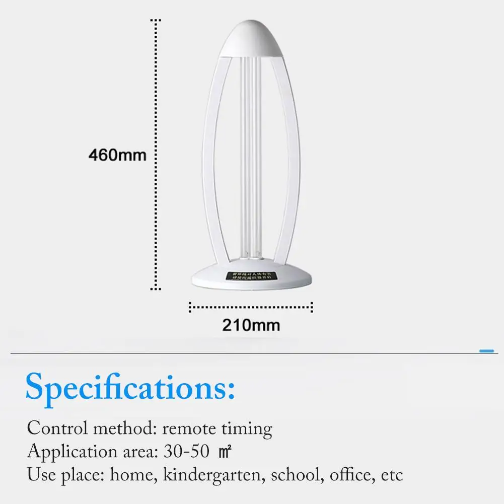 

38W UVC Ozone Germicidal Lamp 110V 220V Household Kill Mites Convenient Remote Control Timing Uv Disinfection Lamp