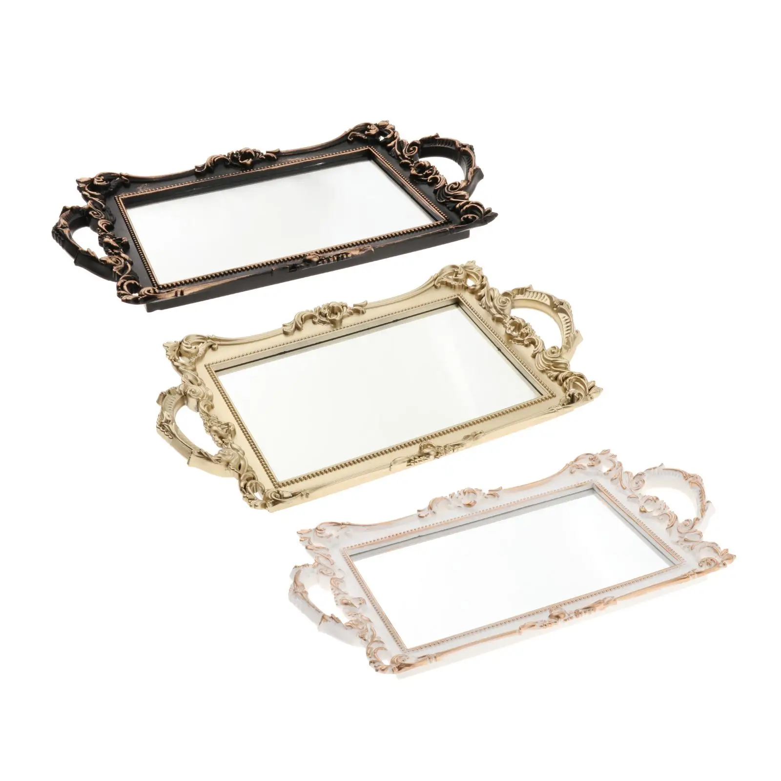 

Винтаж косметический декоративный поднос туалетным столиком зеркальная Ювелирная Шкатулка Организатор ювелирных изделий лотков хранения...