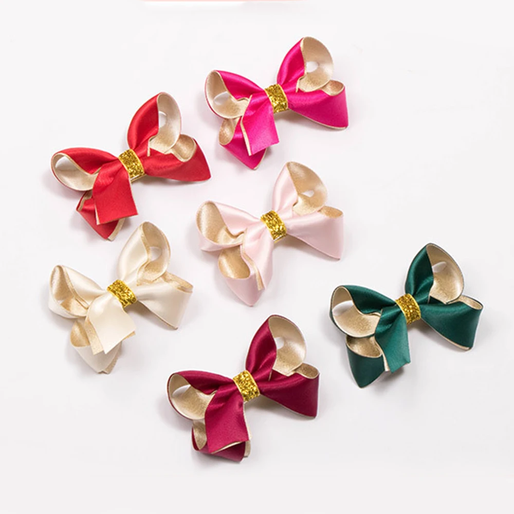 Высокое качество детские заколки для волос с большим бантом полиэстер лента