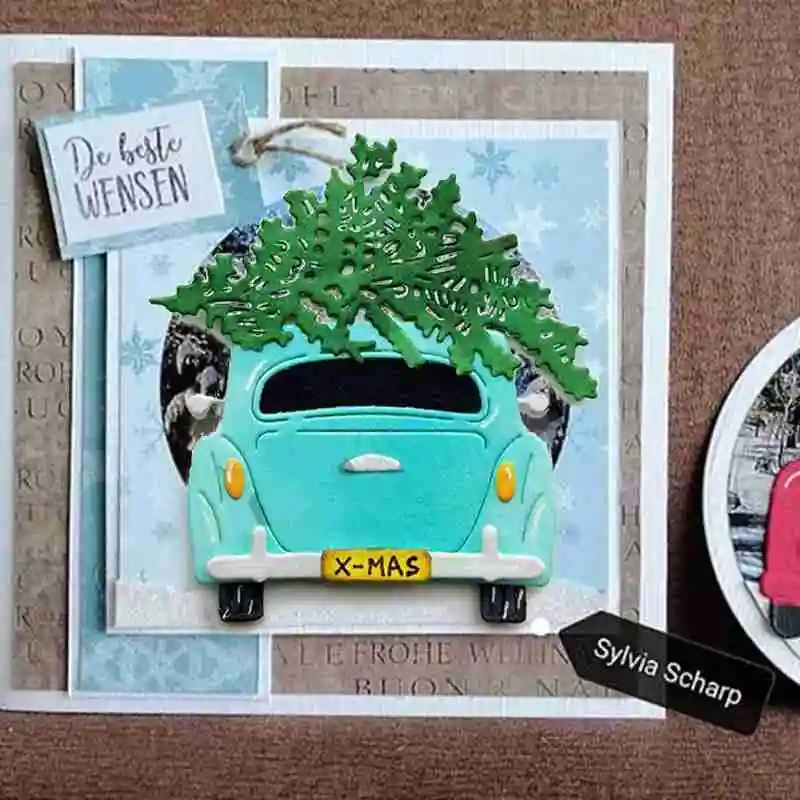 DIY рождественская елка и автомобильный металлический Трафаретный вырубной штамп