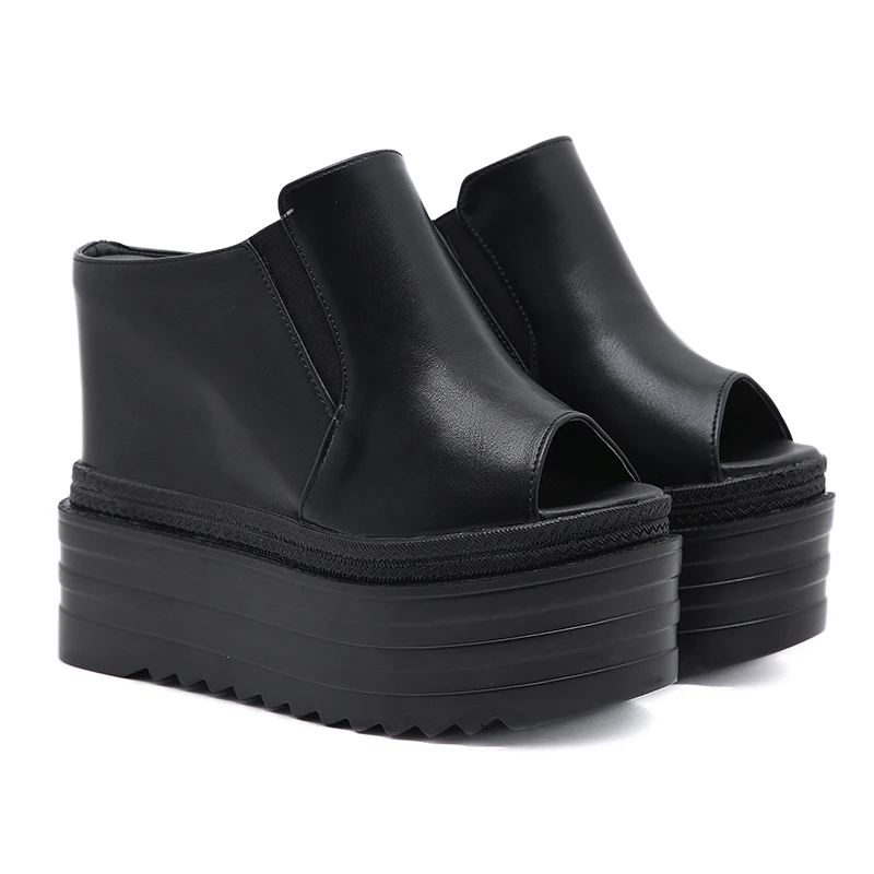 Элегантные женские шлепанцы с блестками на очень высоком каблуке Женская обувь в