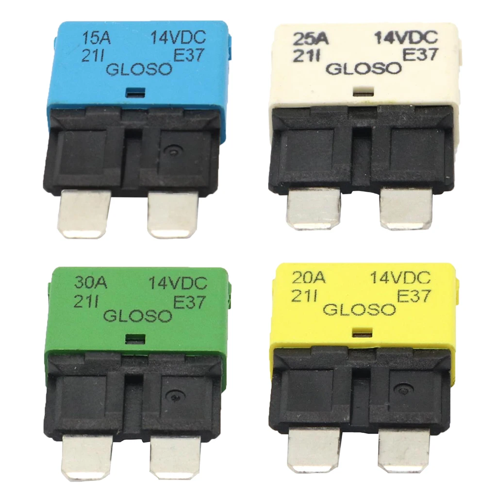 

4Pack Blade Fuse Circuit Breaker Automatic Reset Marine 30A/25A/20A/15A