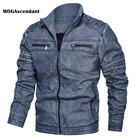 Бомбер пилот мужской из искусственной кожи, уличная одежда в стиле милитари, мотоциклетная верхняя одежда для отдыха, модель 6XL, Осень-зима