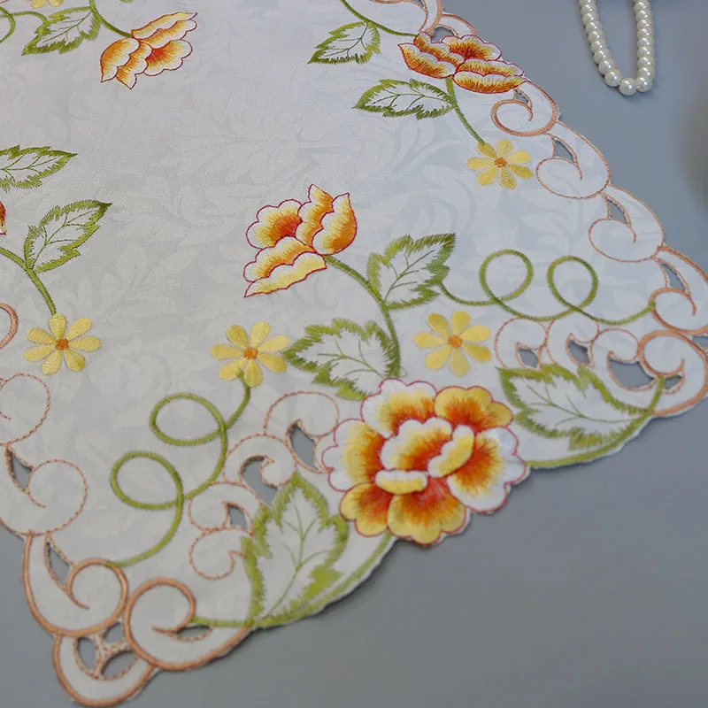 Hot Embroidery Table Place Mat Cloth Placemat Cup Mug Tea Coffee Coaster Dining Doily Drink Glass Pad Kitchen Christmas Decorate | Дом и сад
