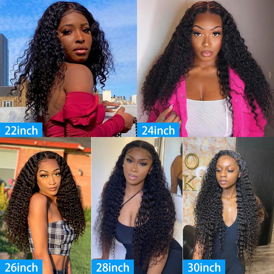 

Transparent Deep Wave Lace Frontal Wig Curly Human Hair Wigs For Black Women Pre Plucked Wigs Wet And Wavy 13x4 13x6 Lace Wig