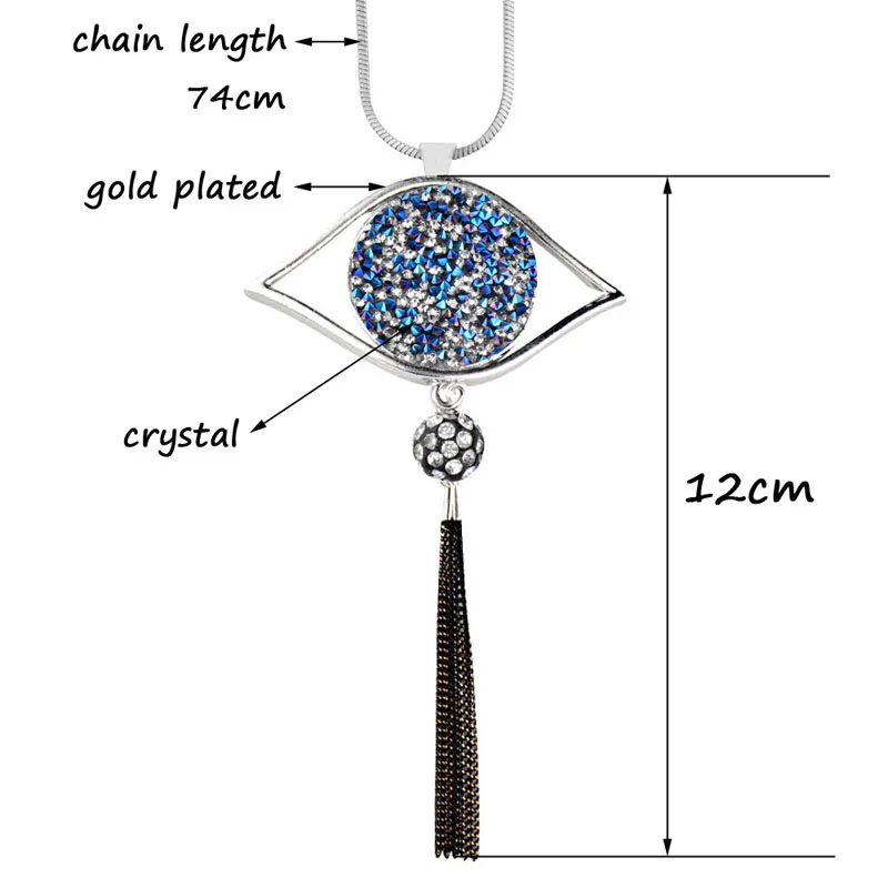 SINLEERY ослепительное ожерелье с подвеской в виде большого глаза серебряного цвета