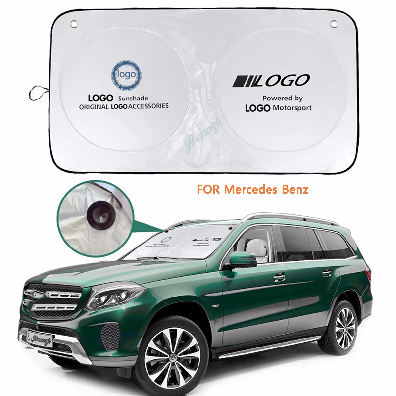 

Солнцезащитный козырек на лобовое стекло для Mercedes AMG с логотипом автомобиля, солнцезащитный козырек для AMG CLA GLC, новинка, солнцезащитный коз...