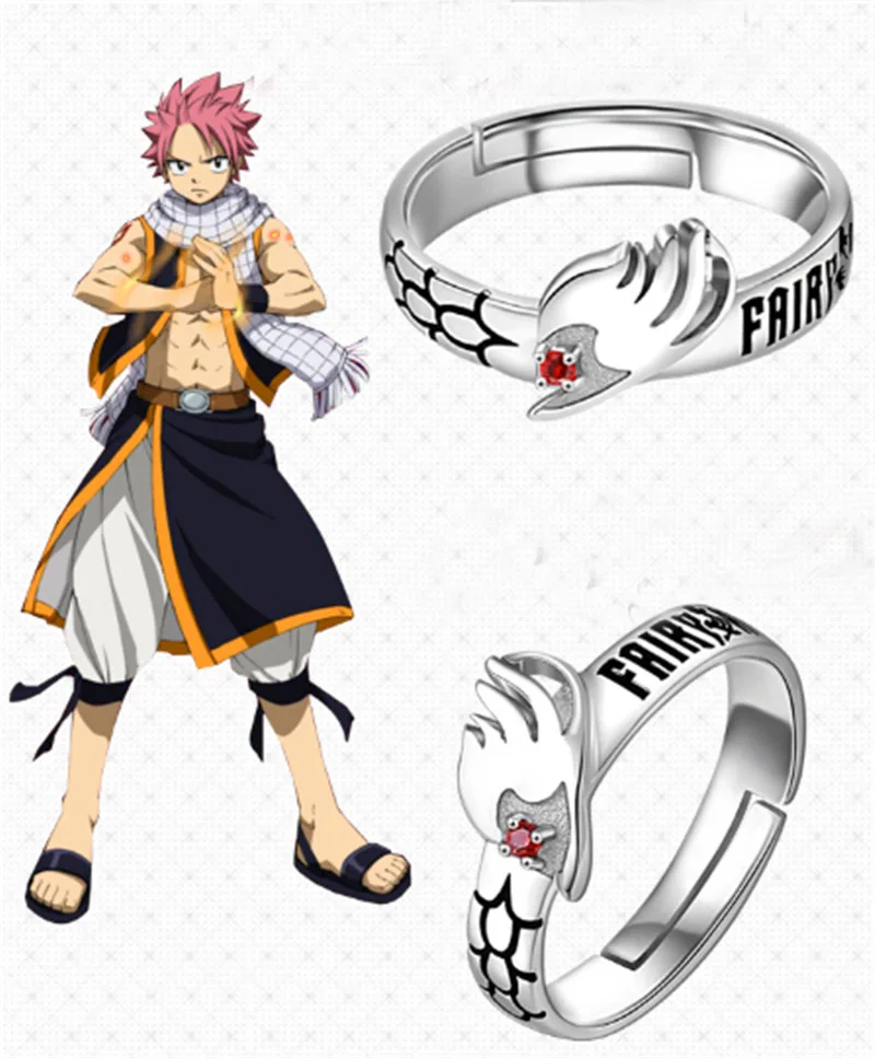 Новинка комикс мультфильм S925 серебро Сказочный хвост Natsu Dragneel кольцо косплей