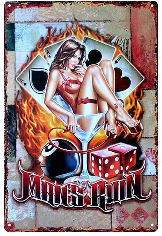 

EICOCO Men cave Sexy Girl (20x30cm) Retro Metal Tin Vintage Wall Art Sign